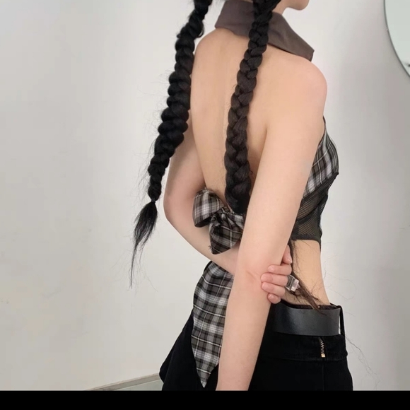 y2k checkered top tank cami shirt - Picture 4 of 9
